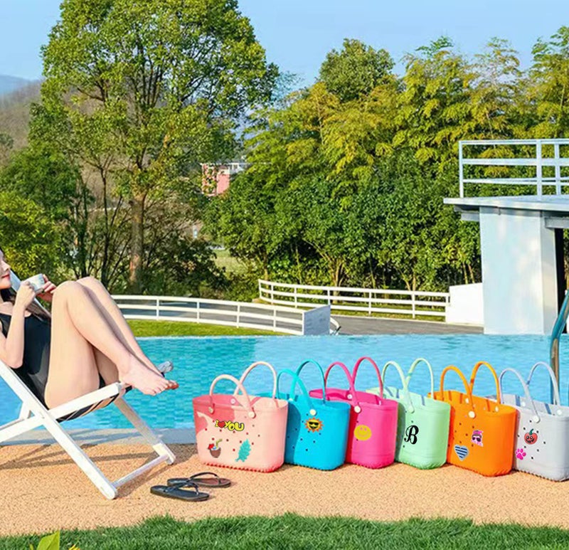 Lckaey Rubber Beach Bag Accessories-PVC Rubber decoration-for EVA Purse Bogg Inserts Sport Charms Y064Figure 2 - Image 5